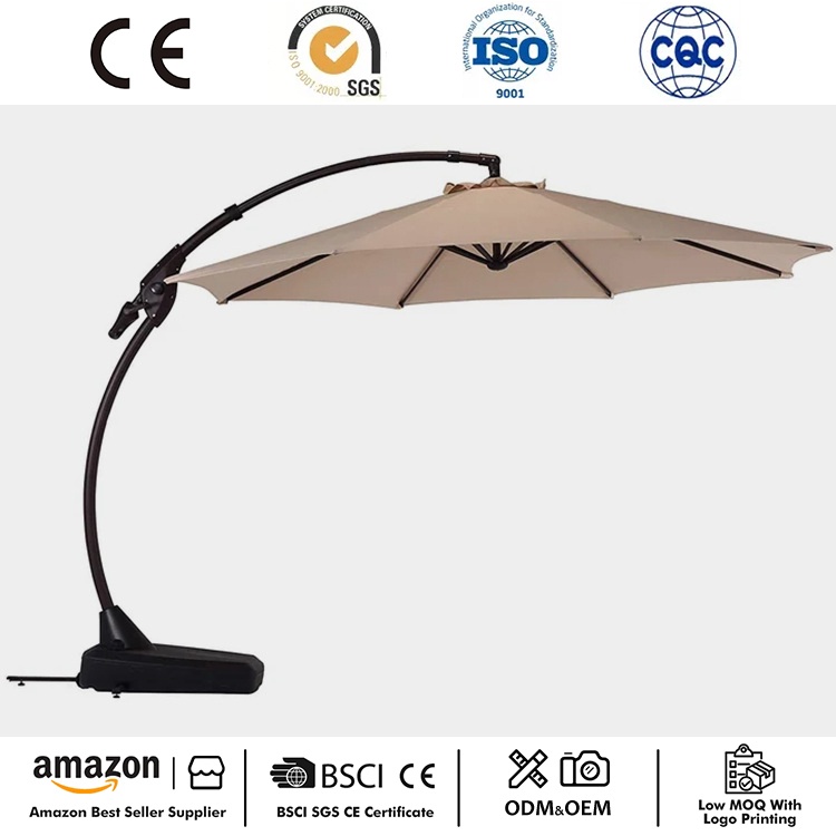 12 FT Curvy Patio Cantilever Umbrella dengan Base