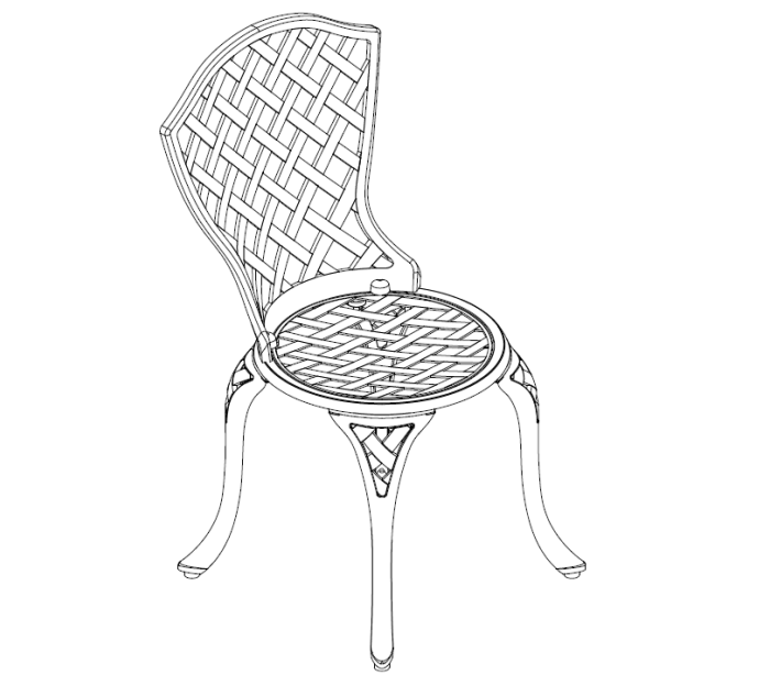 Cast Aluminium 3 Piece Bistro Dining Set ----Panduan Pemasangan Kursi