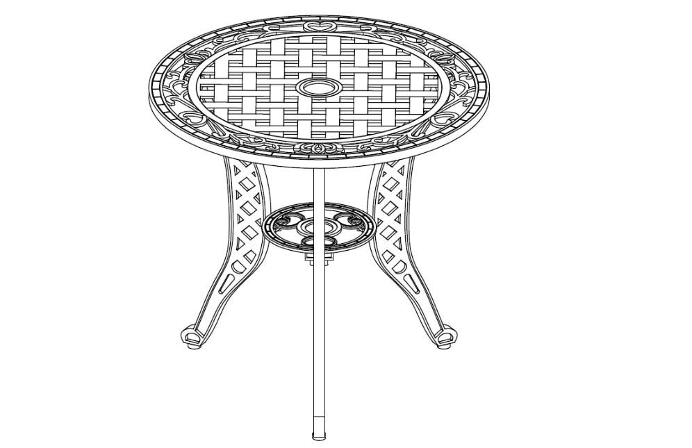 Cast Aluminium 3 Piece Bistro Dining Set ----Panduan Instalasi Meja