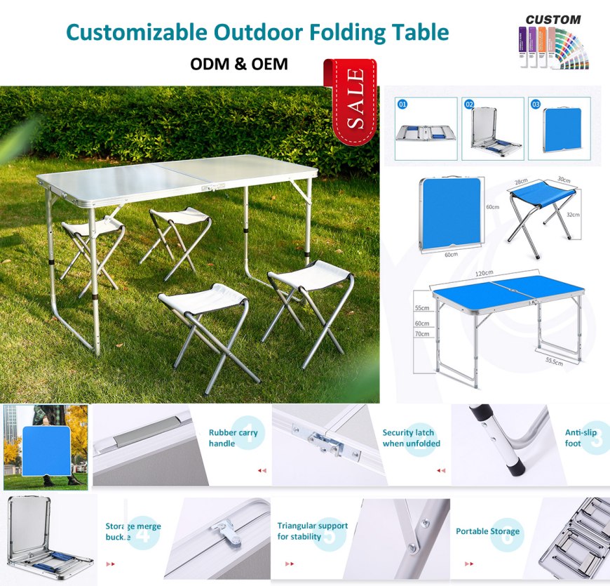 Set Meja dan Kursi Lipat Aluminium