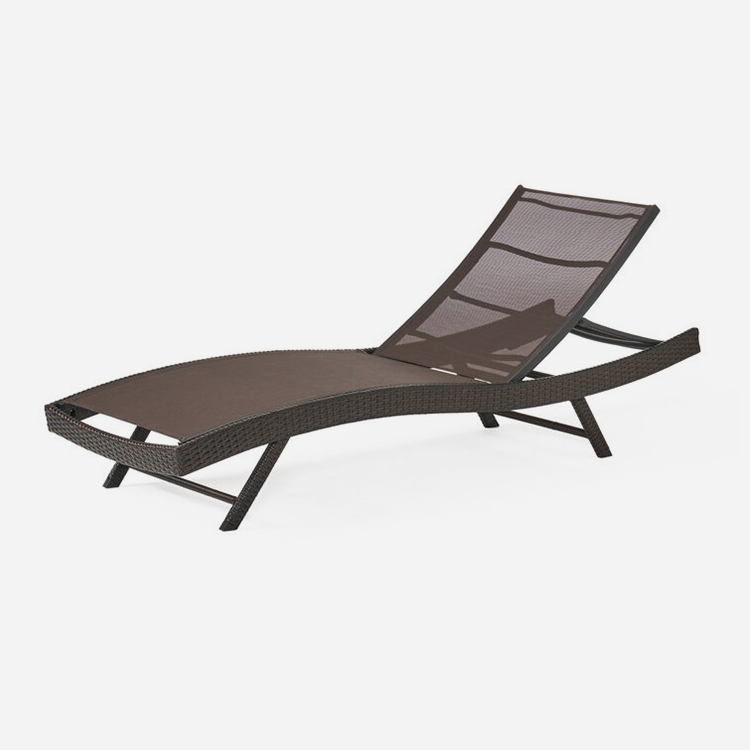 Patio Adjustable Rotan Chaise Lounge Chair