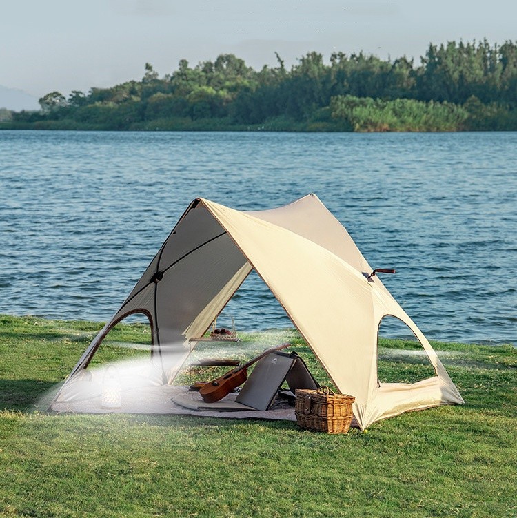 Tenda pantai penampungan matahari luar ruangan