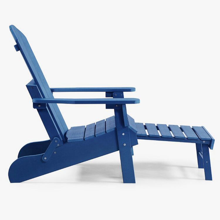 Kursi Adirondack Lipat Resin dengan Ottoman
